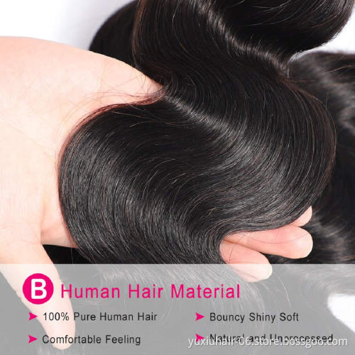 Factory Price India 100% Virgin Remy Human Hair Extension Double Machine Weft Natural Color Body Weave Bundles For Black Women